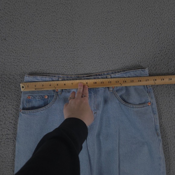 Motel Rocks Jeans Womens 30x32 Blue Wide Leg Parallel Mid Rise Light Wash Denim - Picture 6 of 10